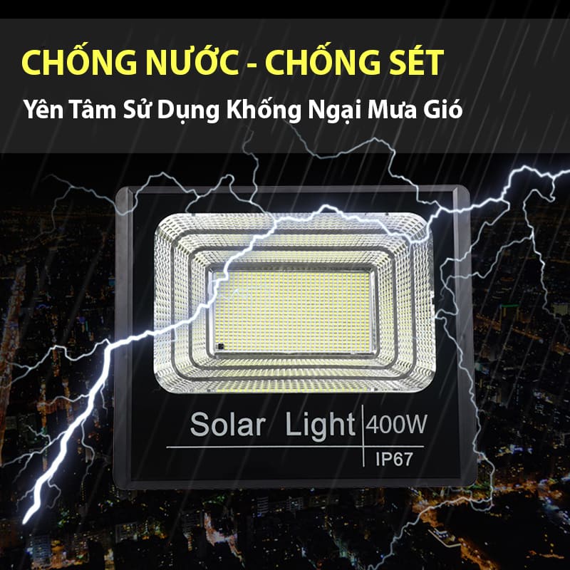 Đèn năng lượng mặt trời solar light ngoài trời 400w 300w 200w 100w chính hãng tuổi thọ lên đến 10 năm