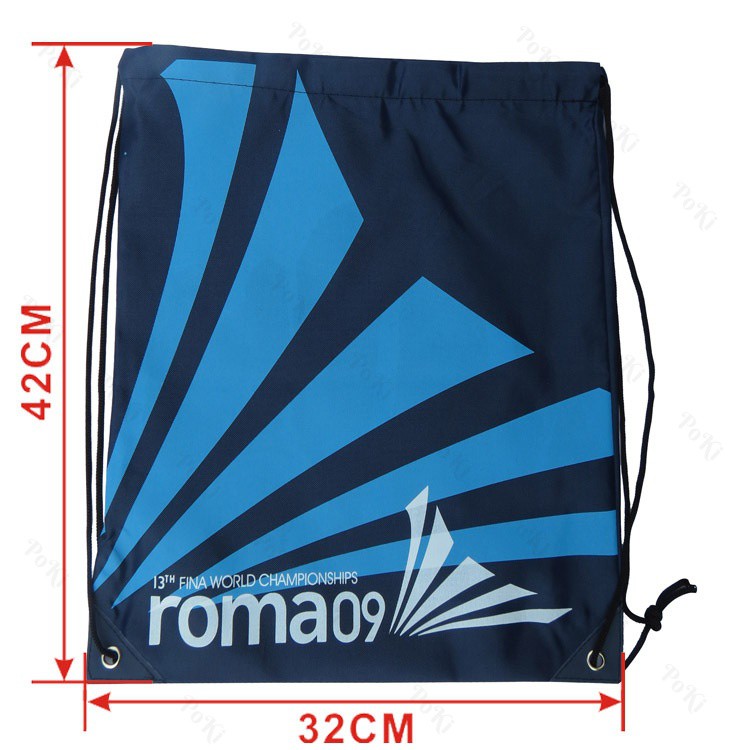 Túi du lịch dây rút vải dù chống thấm Roma 42X32cm, túi đựng đồ đi bơi, chống thấm nước cao cấp - POKI