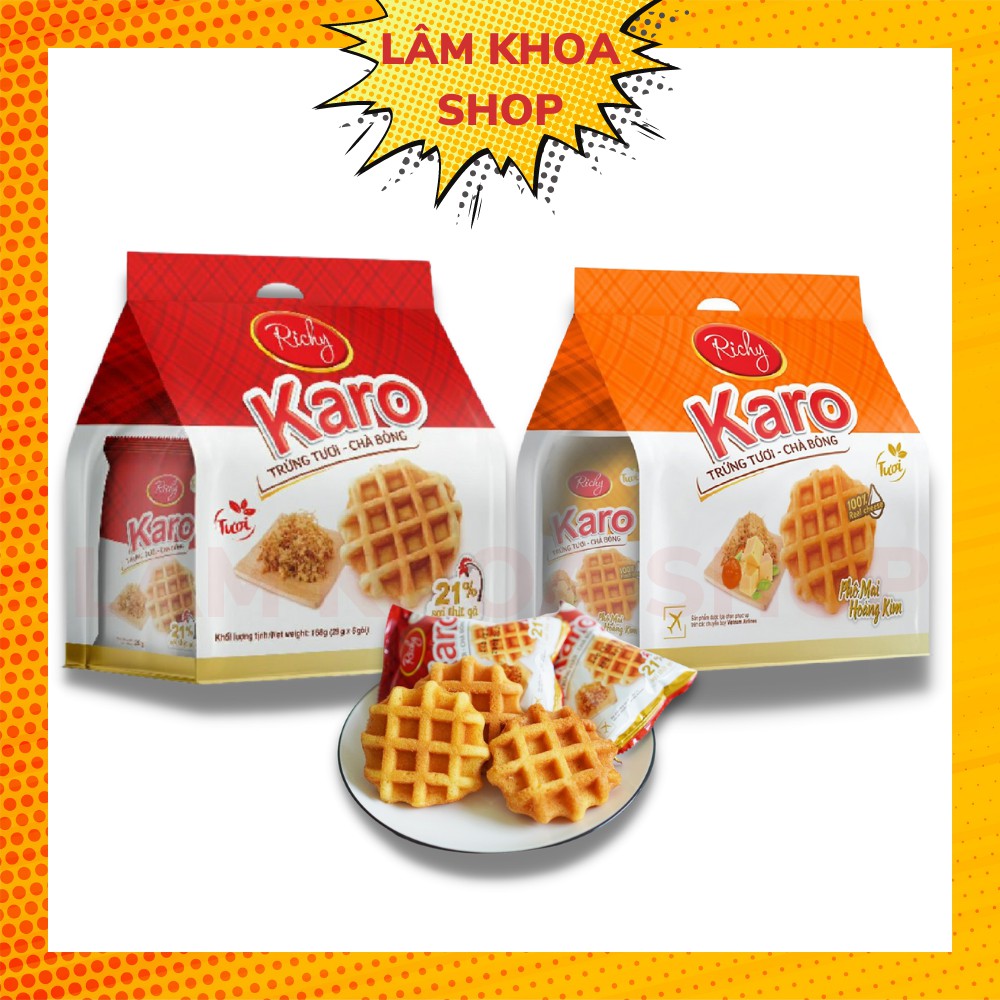 BÁNH TRỨNG CHÀ BÔNG THỊT GÀ TƯƠI KARO - TÚI 6 CÁI