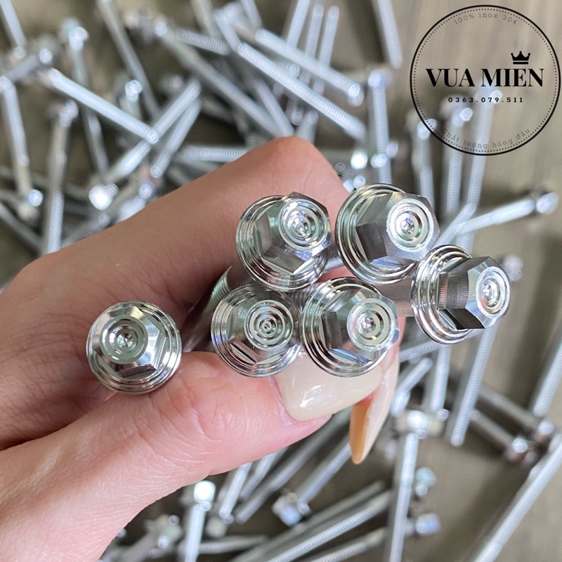 Ốc kiểu 6 li mẫu thái , ốc lốc máy chuẩn inox 304 các size thông dụng từ 6li10 đến 6li90 - Vua Miên