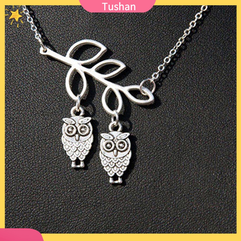 Dây chuyền nữ mặt cú và lá sen đáng yêu