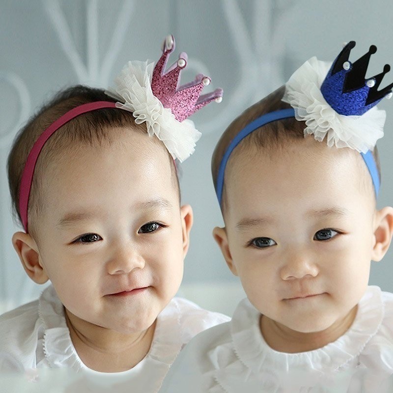 Băng Đô Đính Vương Miện Công Chúa Đáng Yêu Cho Bé Gái