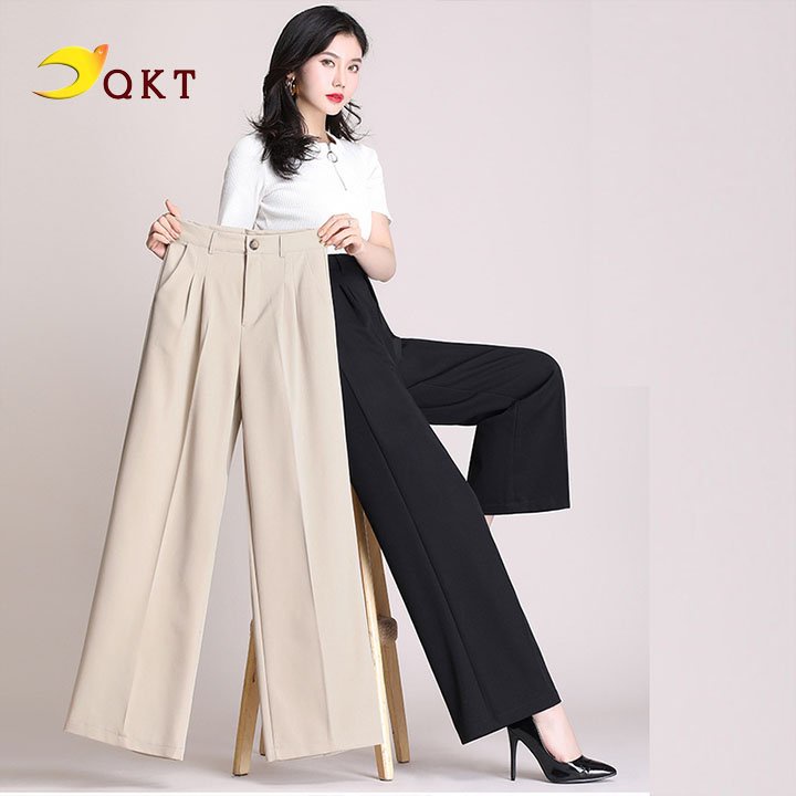 Quần dài nữ, quần tây ống rộng vải tuyết mưa QT24
