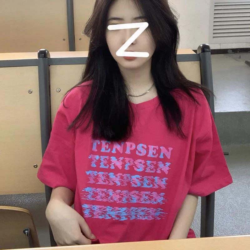 NRVP Áo thun 100% cotton tay ngắn cổ tròn thời trang mùa hè phong cách Hàn Quốc cho nữ