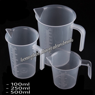 [Giá sỉ] Ca cốc ly đong nhựa đinh lượng pha chế chia vạch 100ml - 250ml - 500ml - 1000ml (chất dày, bền, đẹp)