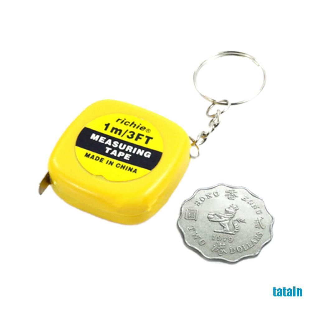 Thước dây 1m mini thu gọn dễ dàng có móc chìa khóa thiết kế mới