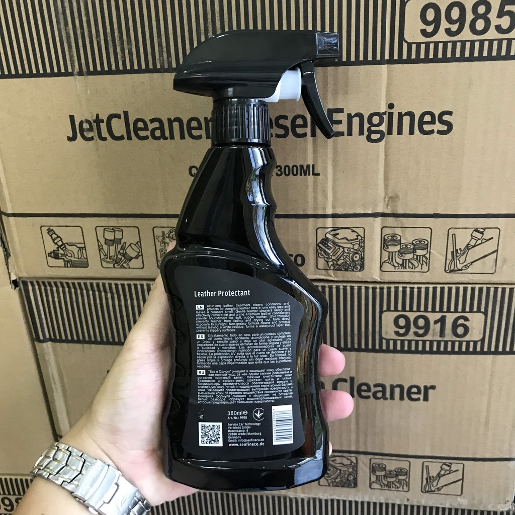 Kem Dưỡng Senfineco 9955 Làm Mềm Ghế Da Ghế Ngồi Tăng Cường Độ Đàn Hồi Cho Da Dành Cho Xe Ô Tô 380ml