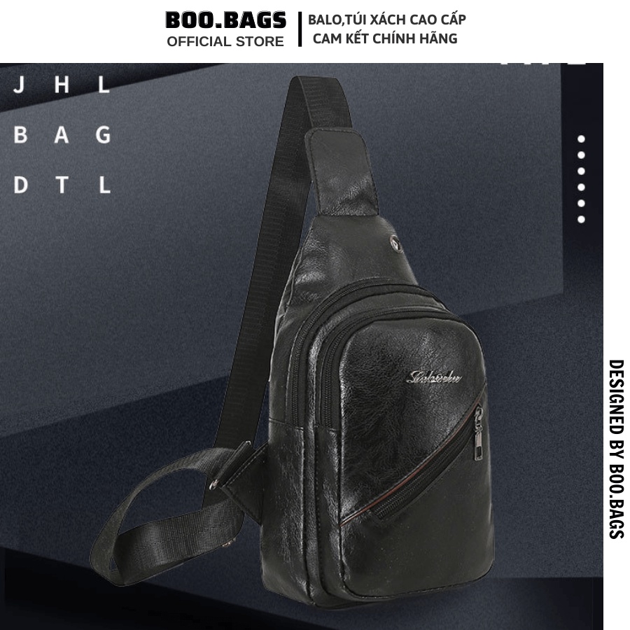 Túi Đeo Chéo Nam, Túi Đeo Ngực Đi Làm Nhỏ Gọn Da Pu Cao Cấp Không Bong Tróc Boobags  Boo-019