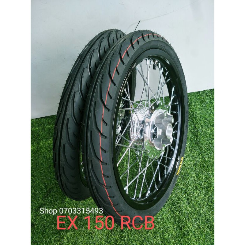 CẶP BÁNH CĂM EX 150 NIỀNG RCB CHÍNH HÃNG ĐEN TÙY CHỌN BẠC CĂM ĐÙM MẠ CRÔM FUL VỎ CAMEL 60.70.