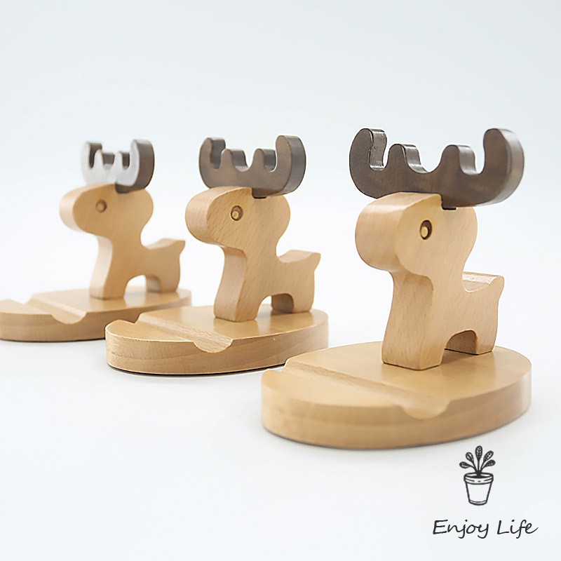 Giá đỡ điện thoại bằng gỗ kiểu dáng hoạt hình dễ thương | BigBuy360 - bigbuy360.vn