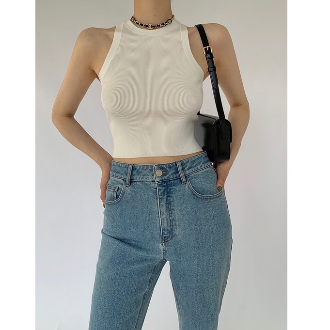 Áo cổ yếm mỏng co giãn thời trang mùa hè dành cho nữ