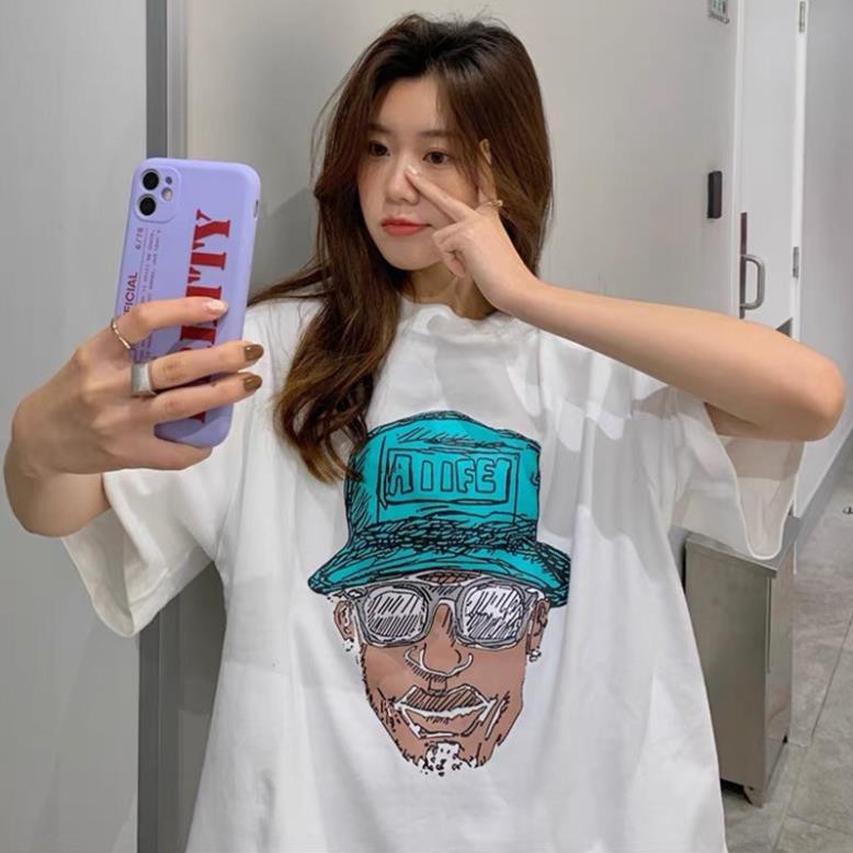 Áo Thun In Hình Mặt Người From rộng Tay lỡ Unisex . | BigBuy360 - bigbuy360.vn