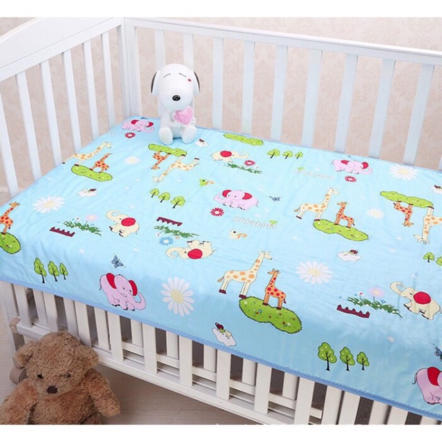 Thảm Lót Chống Thấm 3 Lớp Xuất Nhật Cotton Mềm mịn an toàn khổ to 80x120cm