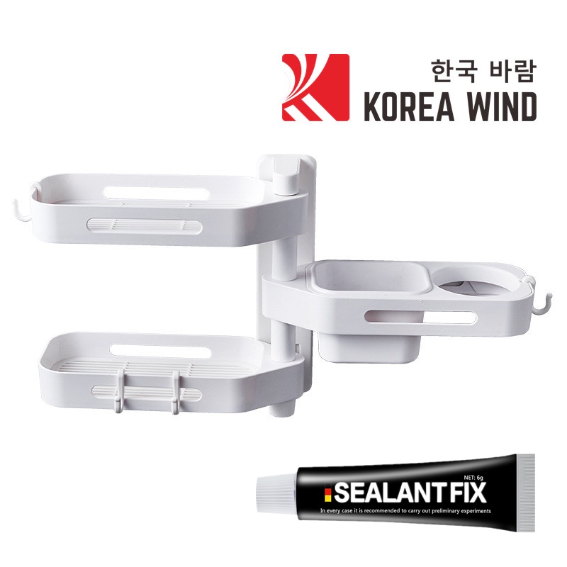 Hộp đựng xà phòng phòng tắm 3 lớp xoay 360 độ đa chức năng,tặng kèm keo dán,không cần khoan đục