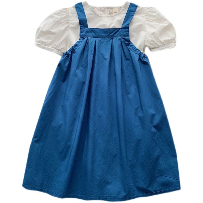 [Hàng Mới Về] Set Áo Sơ Mi Và Đầm Yếm Phong Cách Phương Tây Cho Bé Gái 5 Món