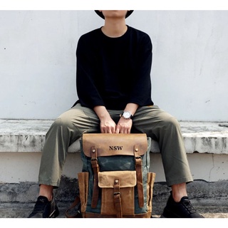 [Bảo hành trọn đời] Balo canvas vải bố abadon hutaleather phong cách thời trang cho phái mạnh HB4