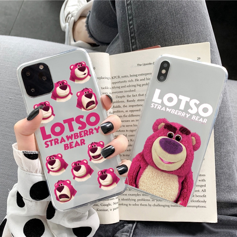 Disney Lotso Case for Samsung s10 s9 s9plus s8 s8plus s7 S6 S5 s20 s20ultra cover case note8 note9 note10plus casing n950 n920 N960 G960 G965 G925 Silicone Transparent shell cute cartoon