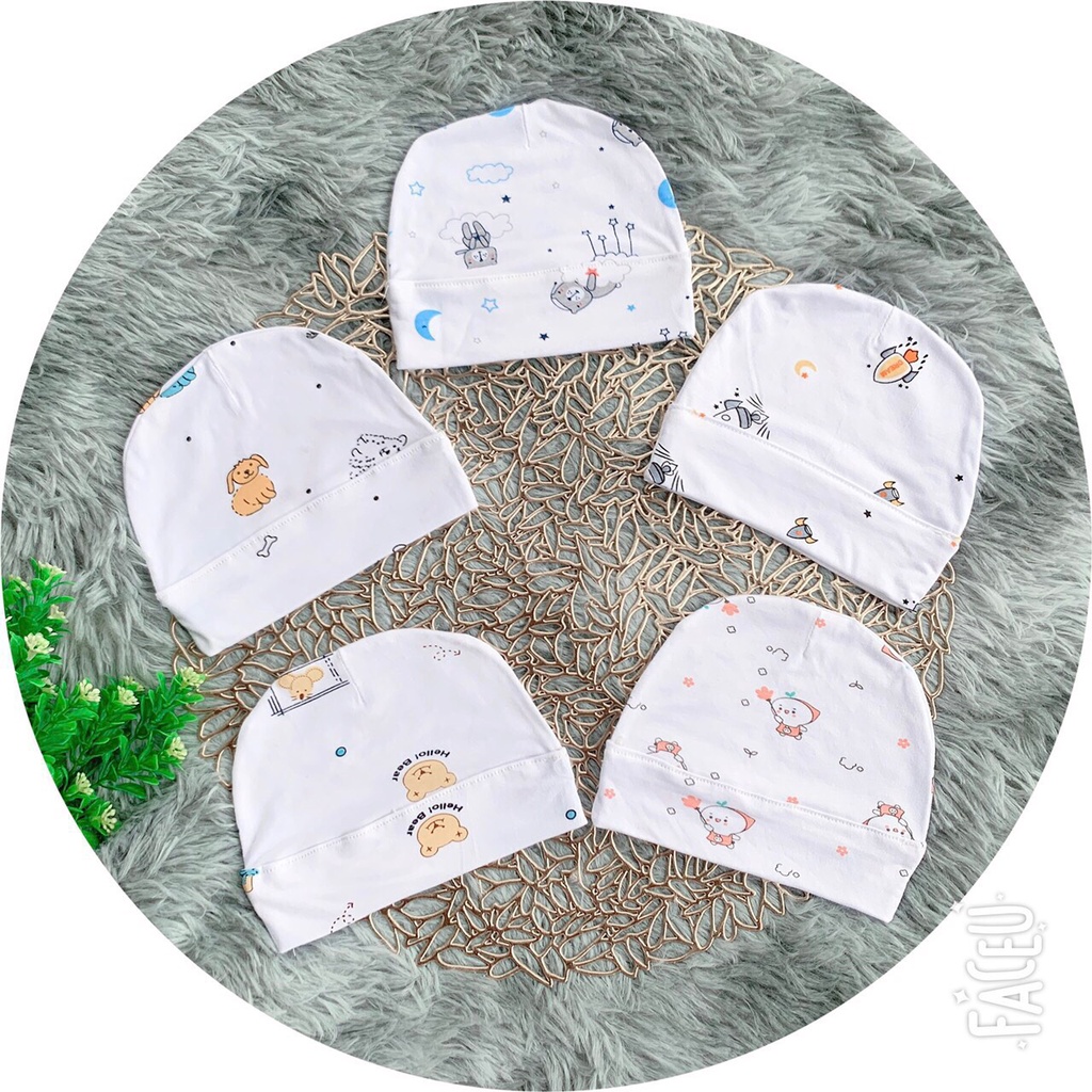 Mũ thun lạnh peptit cho bé sơ sinh  từ 3-6kg