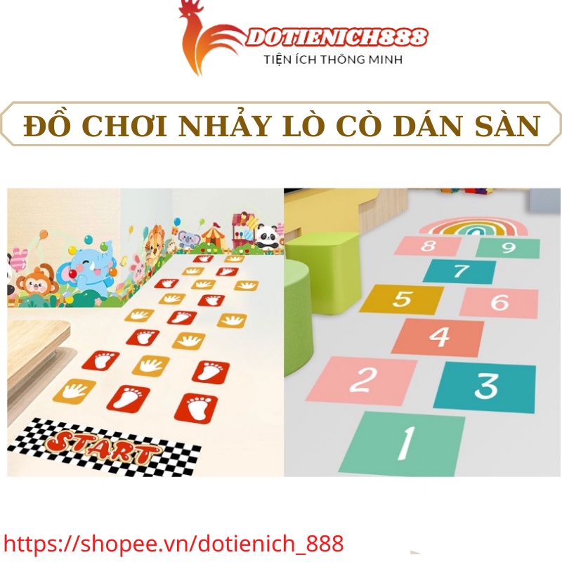Bộ trò chơi dán sàn nhảy ô, lò cò cho bé vận động giải trí lành mạnh