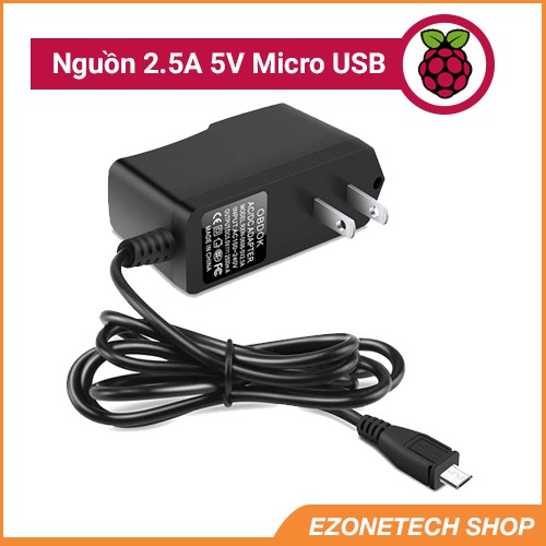 Nguồn Cấp Máy Tính Nhúng Raspberry Pi Micro USB 5V 2500mA