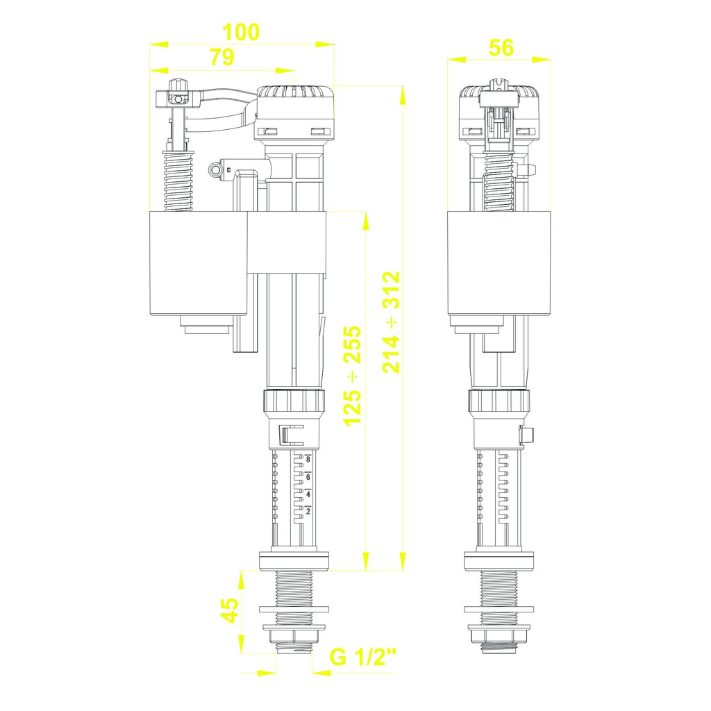 VAN CẤP NƯỚC CHO BỘ XẢ BỒN CẦU WS08 - PKNHAH0075 (THƯƠNG HIỆU HÙNG ANH)