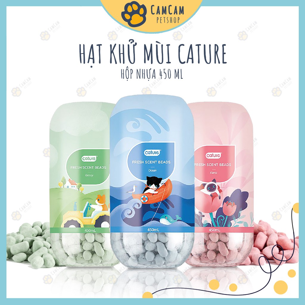 Hạt khử mùi Cature hộp 450ml - Hạt thơm khử mùi cát vệ sinh, khử mùi và kháng khuẩn hiệu quả