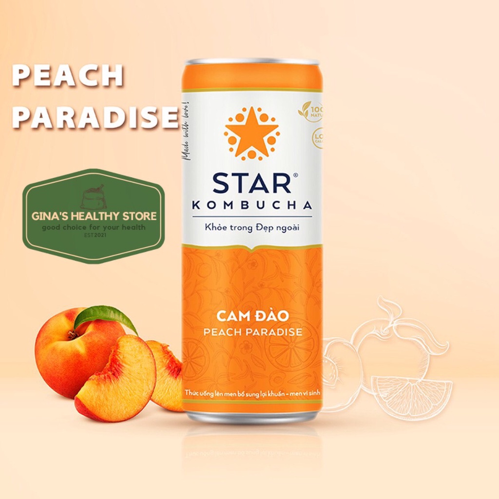 Thùng 12 Lon Trà Star Kombucha Thức Uống Lên Men Tự Nhiên Mix 11 Vị All In One - Sản Phẩm Chính Hãng - NPP Star Kombucha