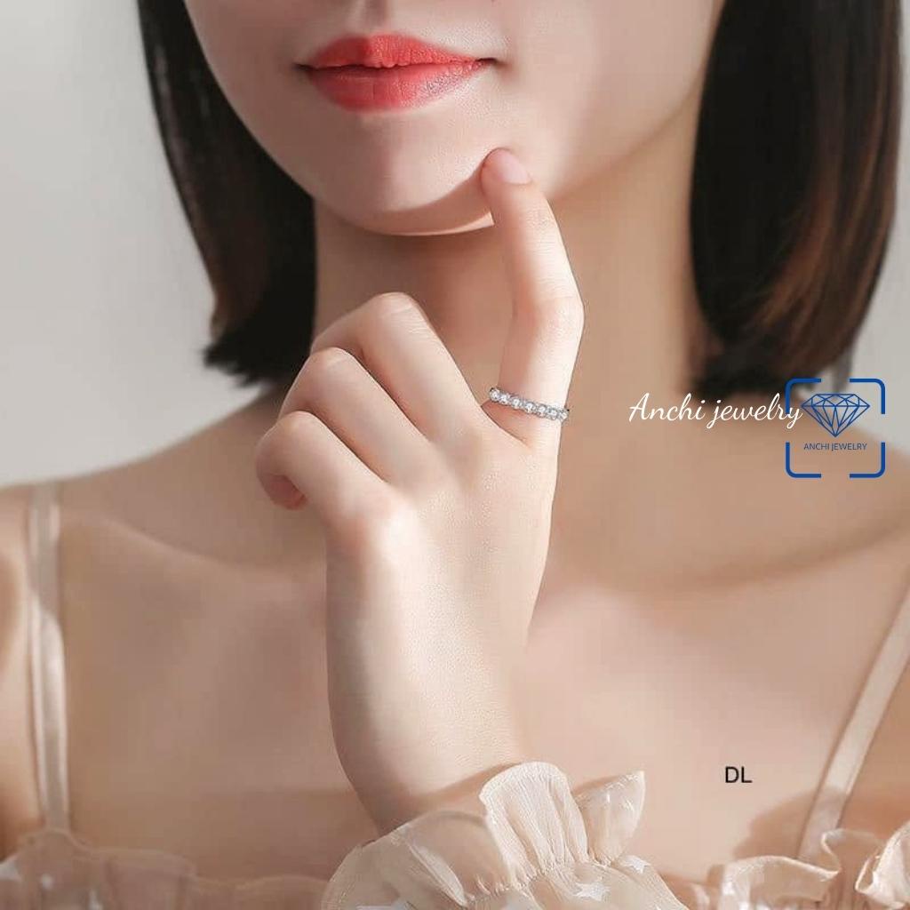 Nhẫn nữ bạc ta đính đá cầu vồng - Anchi jewelry