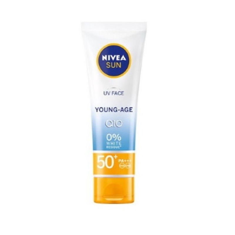 Kem chống nắng Nivea UV Face Soothing Sensitive Sun Cream SPF50+ PA++++ 50ml và Nivea Young-Age Q10 SPF50 PA+++ 50ml