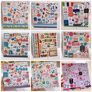 Sticker lẻ chủ đề Sinh nhật (sticker birthday) chưa cắt, trang trí love box, scrapbook, khung ảnh nổi