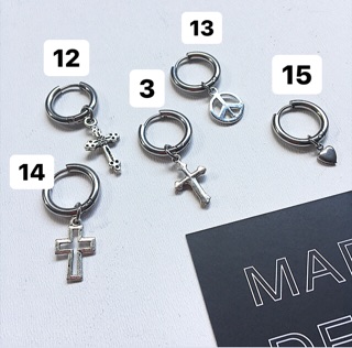 Khoen tai thép không đen không gỉ với charm / basic EKHOEN+