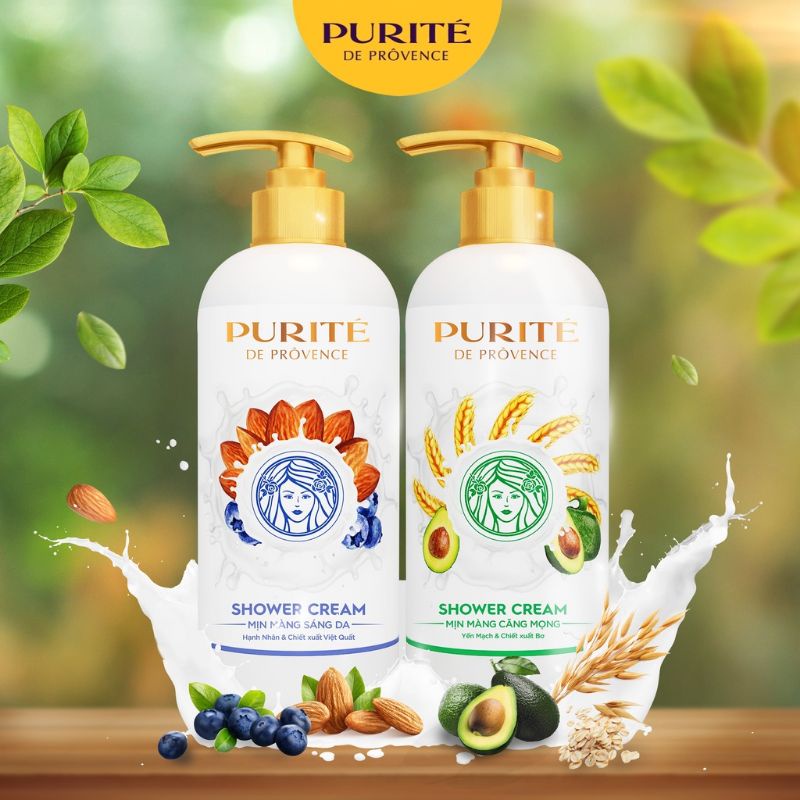 Sữa tắm Purite Dưỡng Da mịn màng, sáng da 830/570ml