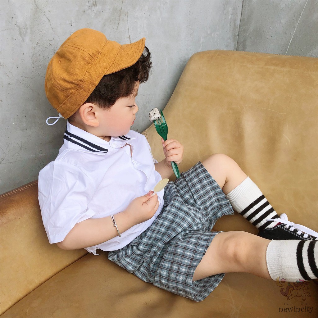 Set Áo Thun Tay Ngắn &amp; Quần Short Giả Váy Cho Bé Trai &amp; Gái