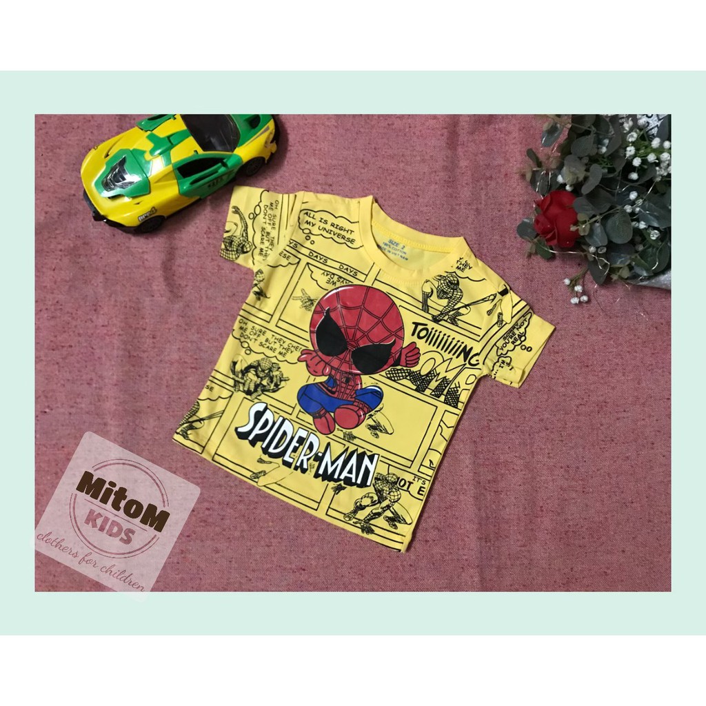 Áo cotton bé trai ♥️ FREESHIP ♥️ Chất thun cotton mềm mịn, họa tiết siêu nhân