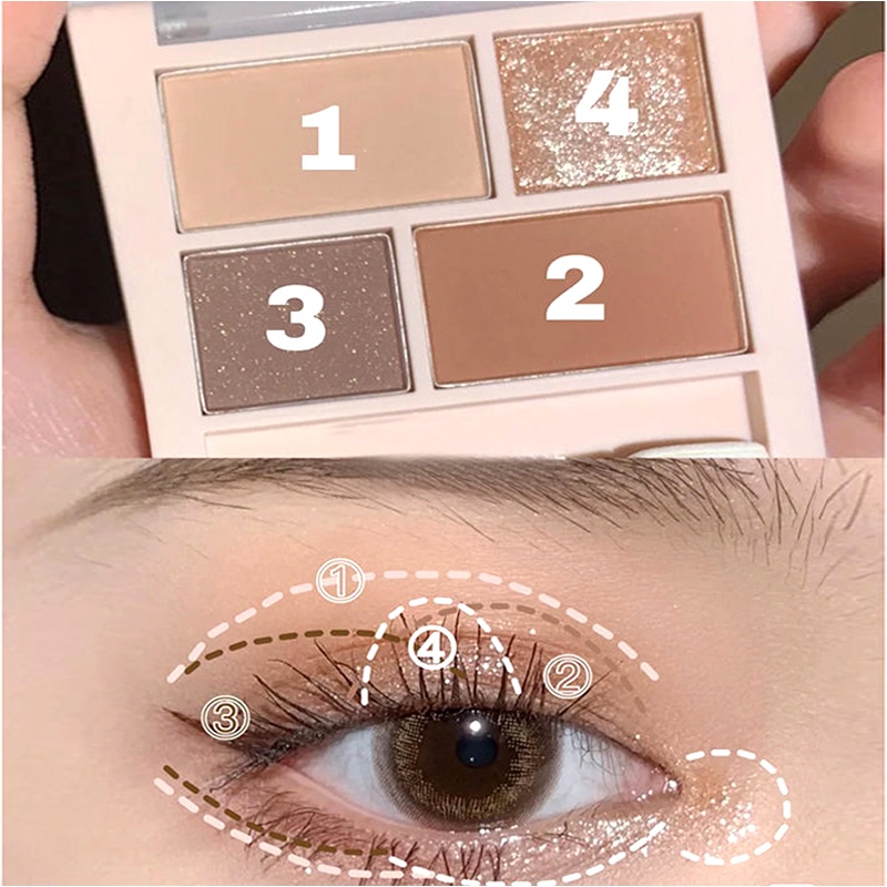 Bảng Phấn Mắt 4 Màu Sắc Long Lanh Dành Cho Nữ