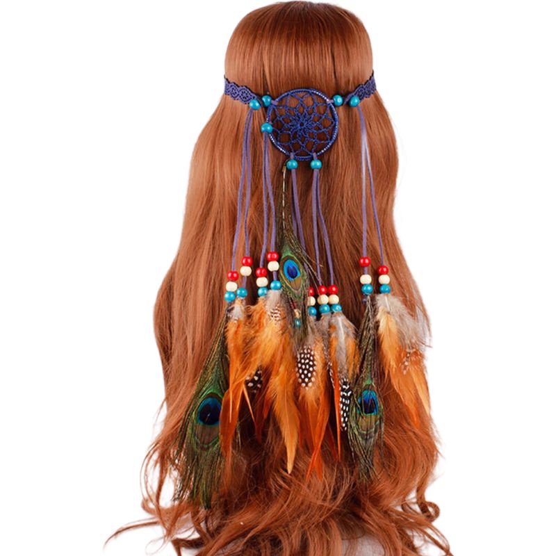 Flgo Băng Đô Dreamcatcher Đính Hạt Nhiều Màu Phong Cách Ấn Độ Bohemian Cho Nữ