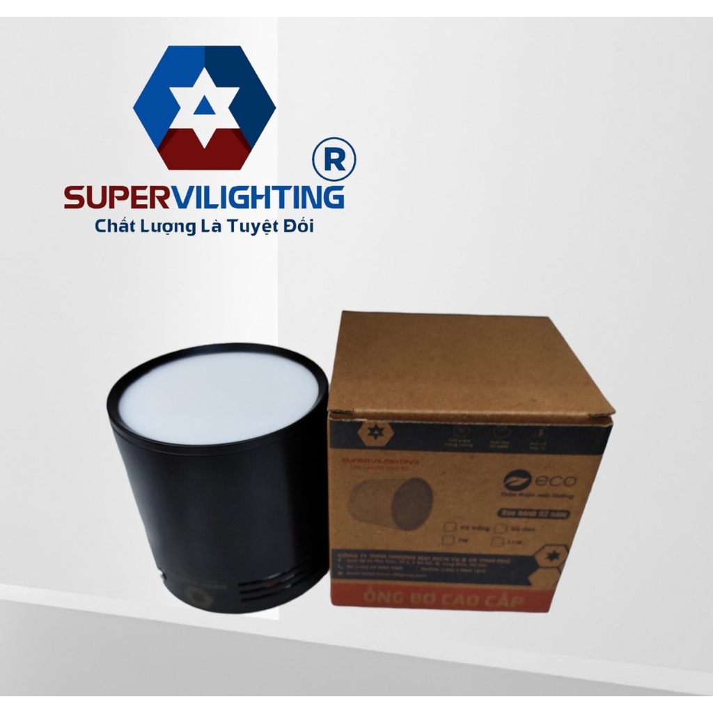 Đèn bơ SuperVilighting, MS Bơ-7-11, Công suất 7w-11w, AC220V, trang trí trần nhà, lấy sáng shop, quán. Bảo hành 24 tháng