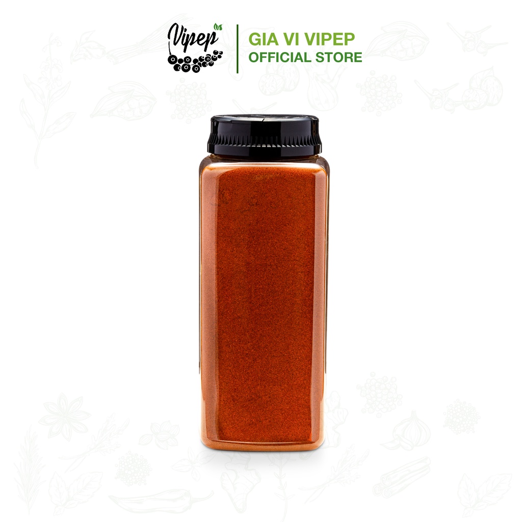 Bột ớt Paprika - ớt cựa gà xay nhuyễn, cay dịu và ngọt, gia vị tạo màu hấp dẫn cho món nướng, ướp, kim chi (hũ 450g)