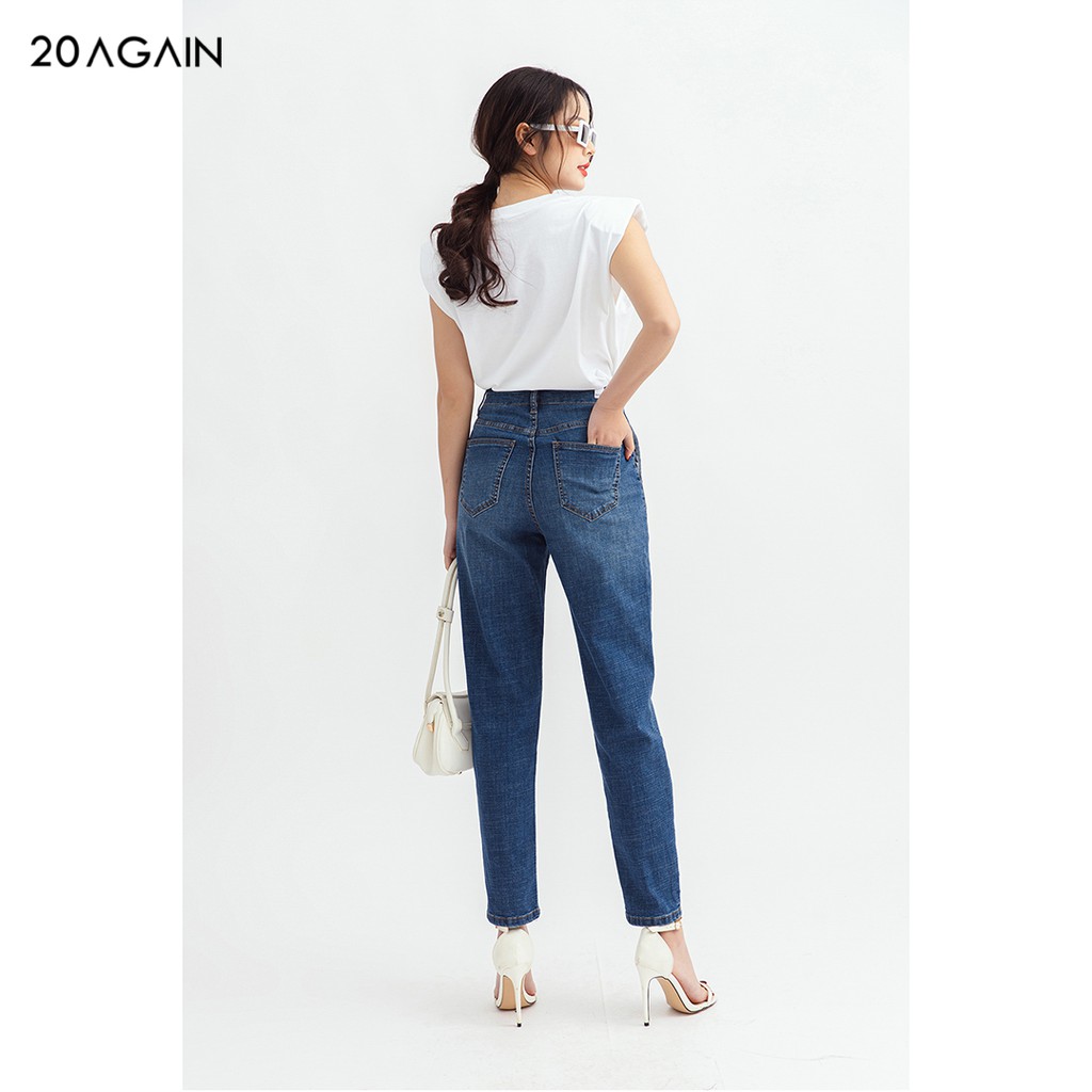 Quần jean baggy nữ chiết ly 20AGAIN QBA0065