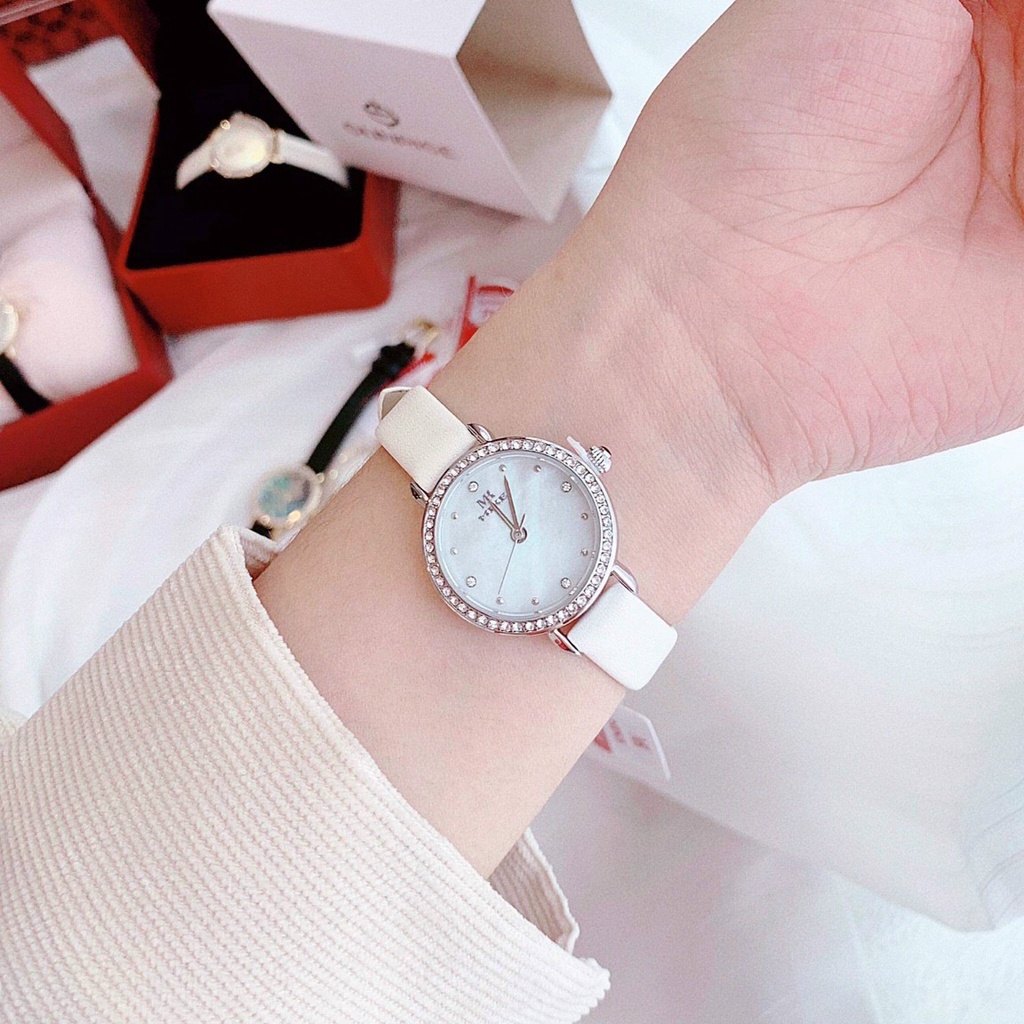 Đồng hồ nữ dây da Mike 8401L chính hãng, mặt tròn, chống nước bảo hành 12 tháng