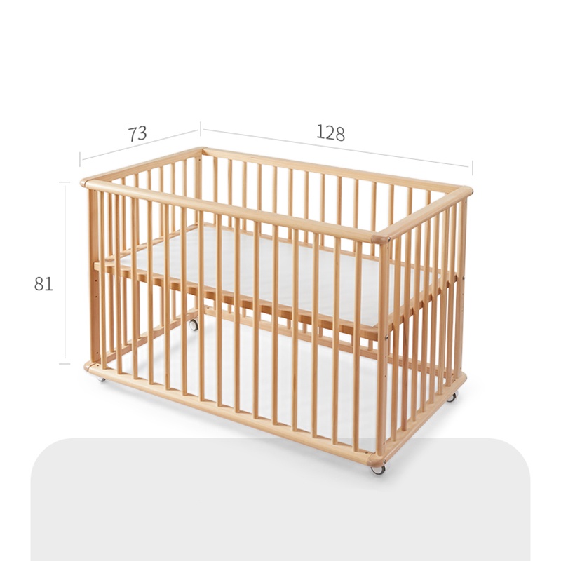 Giường Cũi Gỗ Sồi 10 Chế Độ Tiêu Chuẩn Châu Âu Sơn Gốc Nước Không Mùi Không Hóa Chất Độc Hại