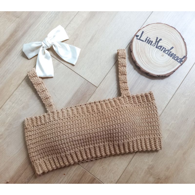 Áo 2 dây vintage len MÃ A06 LiinHandmade