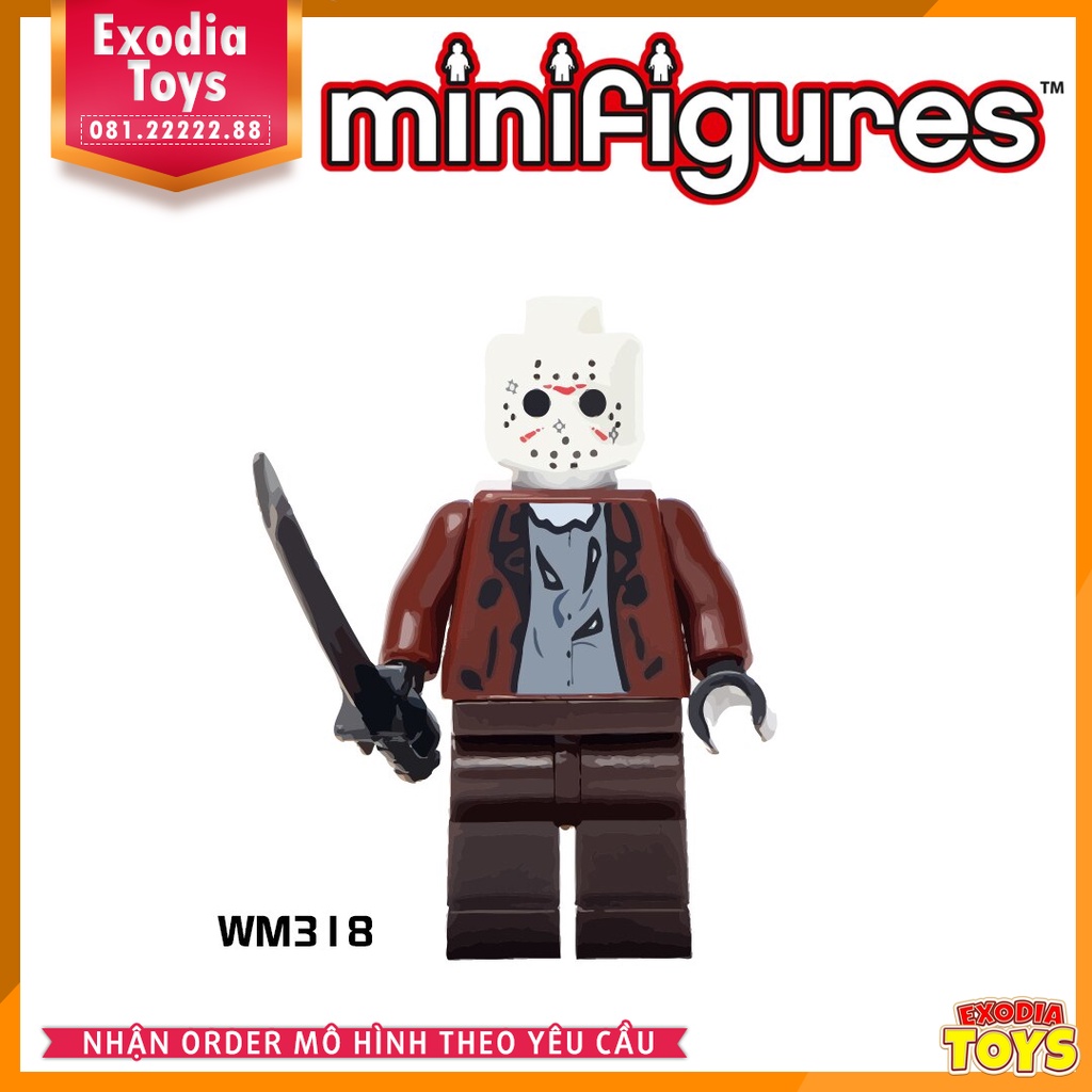 Xếp hình minifigure phim kinh dị Jason Voorhees, Ghostface, Feddy - Đồ Chơi Lắp Ghép Sáng Tạo - WM6003