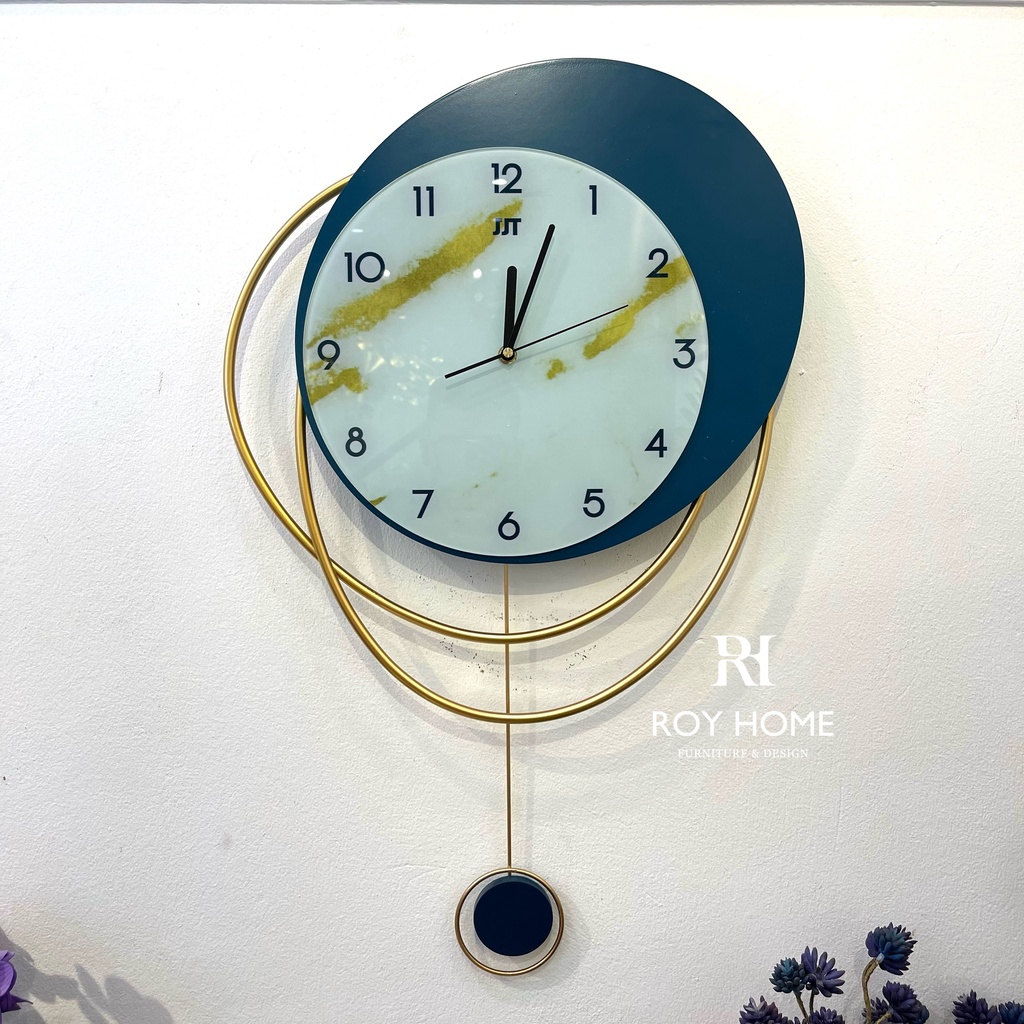 Đồng hồ treo tường Royhome Decor phong cách sáng tạo nghệ thuật mã JT2086B45