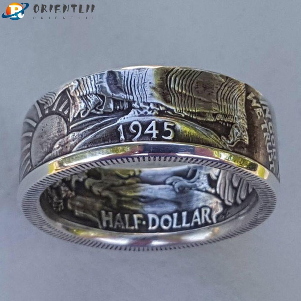 Nhẫn Nam Khắc Biểu Tượng Đồng Đô La 1945 Size 7-13