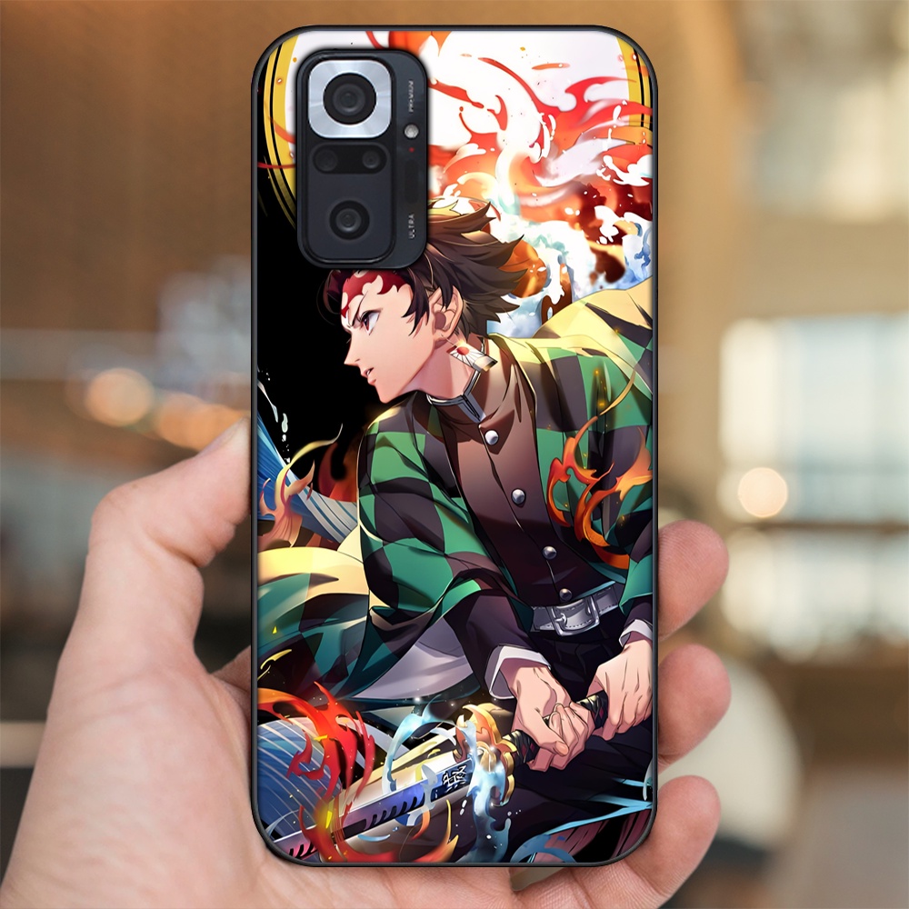 Ốp lưng Xiaomi Redmi Note 10 Pro viền đen in hình Tanjiro Kimetsu No Yaiba