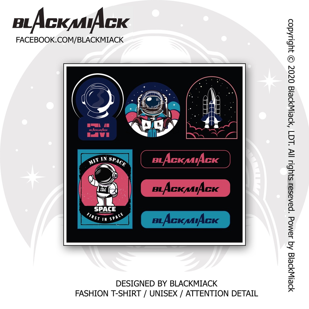 Sticker Phi Hành Gia chống nước dán Trang Trí laptop, điện thoại, đàn guitar, mũ bảo hiểm, vali - BlackMiack