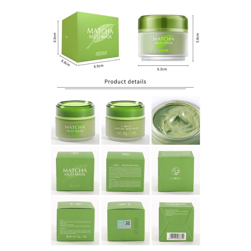 MẶT NẠ BÙN ĐẤT SÉT MATCHA LAIKOU MUD MASK