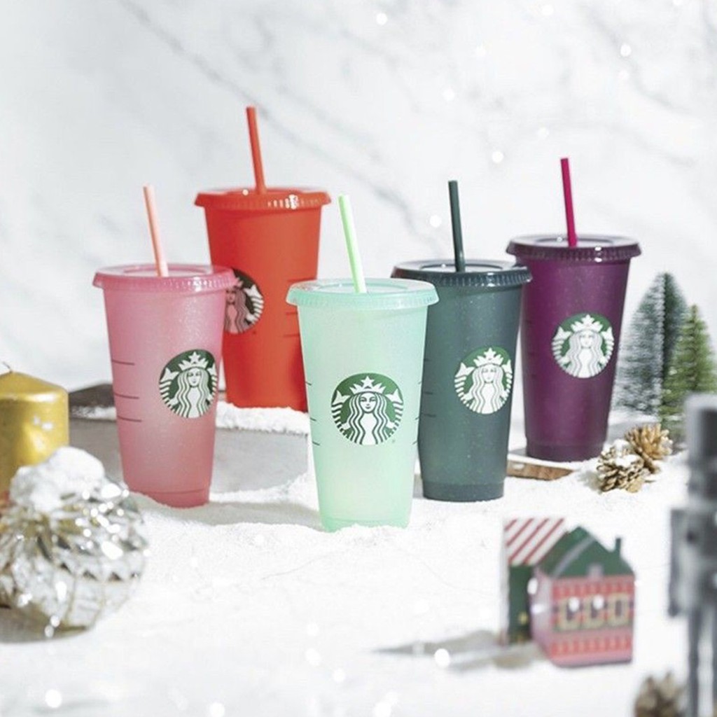 Cốc Uống Nước Starbucks 710ML Kèm Ống Hút Và Nắp Đậy
