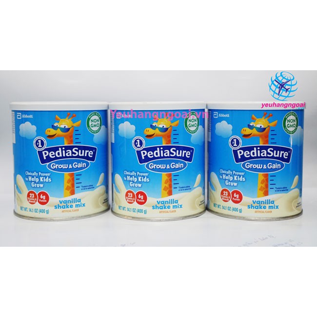 Sữa PediaSure Grow & Gain 400g giúp tăng trưởng chiều cao vượt trội của Abbott Mỹ